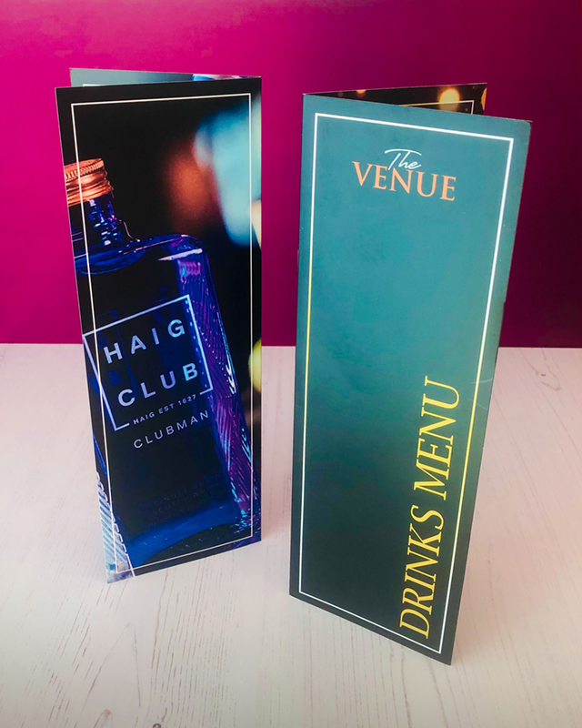 The Venue – VIP Drinks Menu