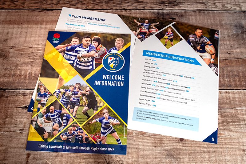 Rugby Club Welcome Information Booklets