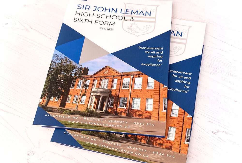 Sir John Leman High School Prospectus with internal document pocket